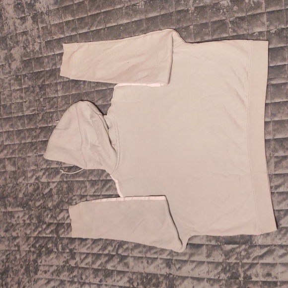 Adidas Originals Cropped Hoodie Mint Green French Terry, Trefoil Logo 3 Stripes - Picture 5 of 12